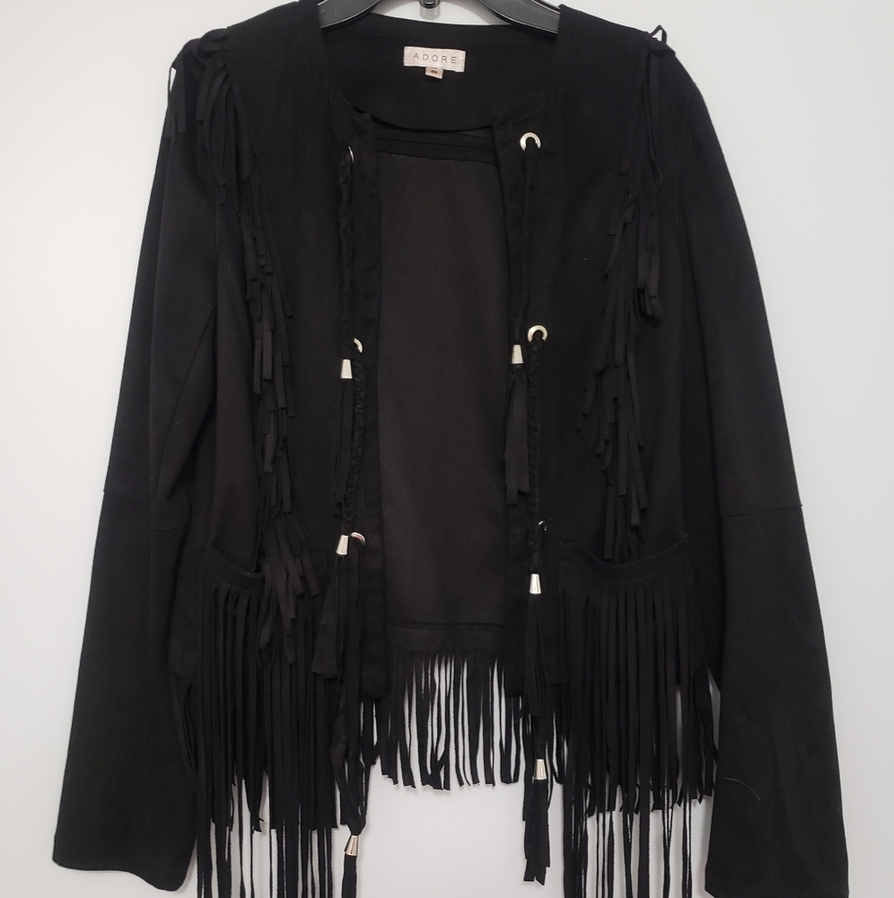 Adore - Black Fringed Suede Jacket